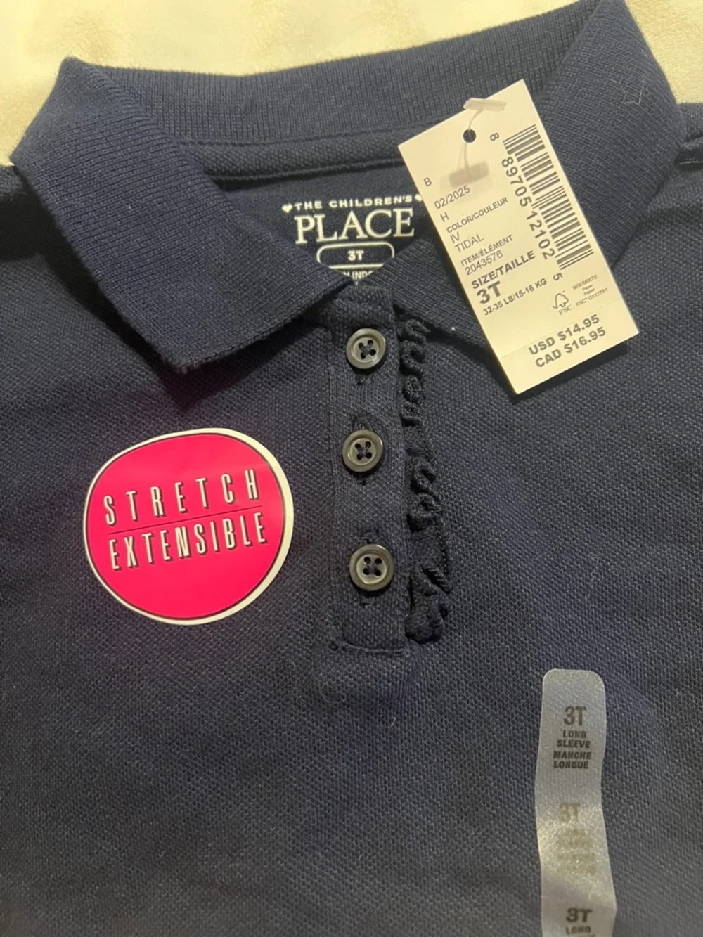 The Children's Place Navy Long Sleeve Polo Top